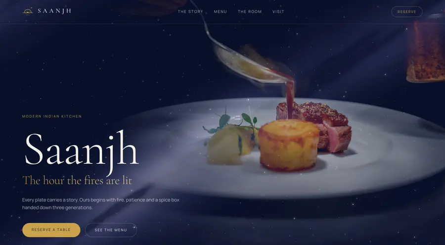 Screenshot of the Saanjh website