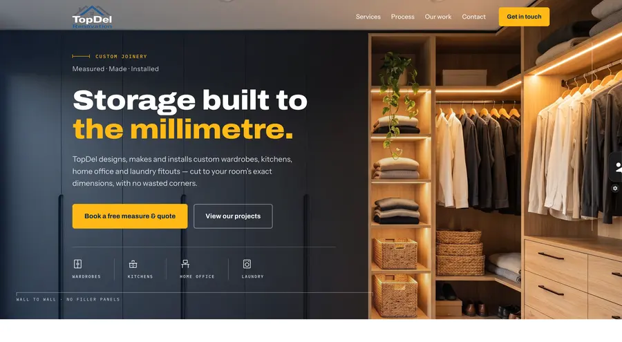 Screenshot of the TopDel Renovation website